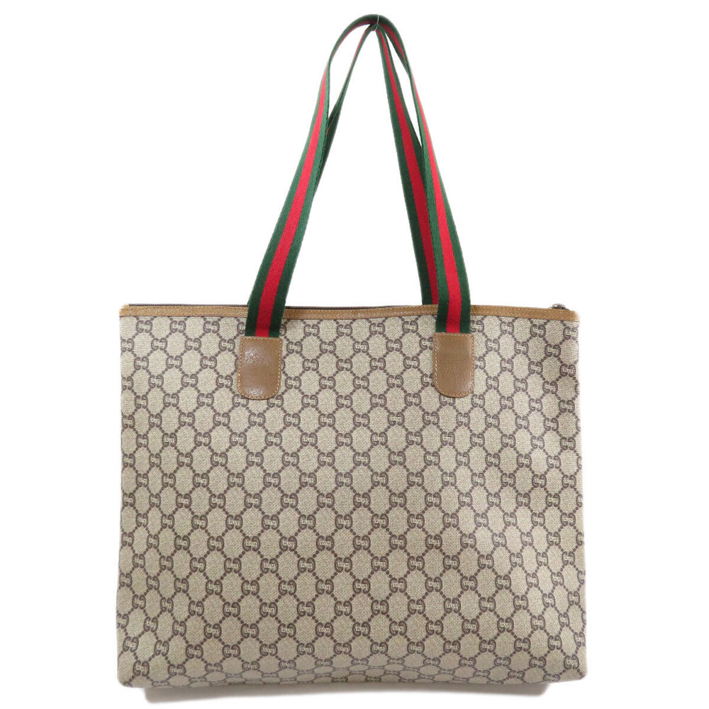 Gucci Plus Tote Web Beige Sherry GG Bag Supreme Brown Line